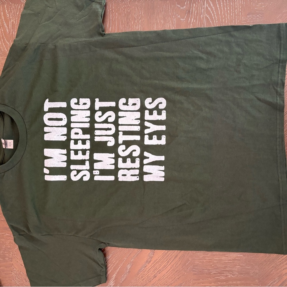 Gildan Green Short Sleeve Tee with Humorous Print